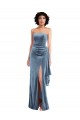 Strapless Formal Velvet Maxi Bridesmaid Dress / Prom Dress with Draped Skirt Geelong