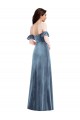 Shop Ruffle Sleeve Off the Shoulder Velvet Maxi Bridesmaid Dress / Prom Dress Geelong