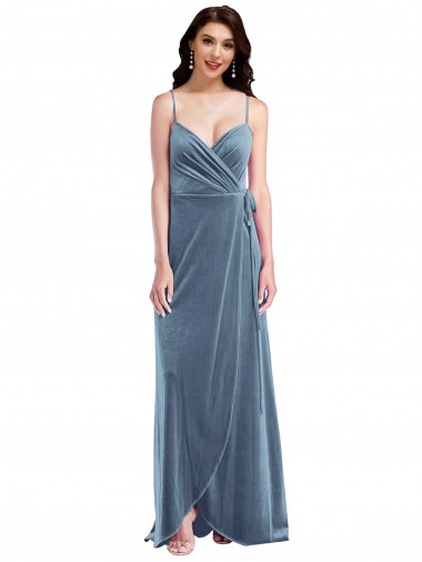 Shop Velvet Wrap Maxi Bridesmaid Dress / Prom Dress with Pockets Geelong