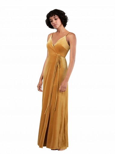 Shop Romantic Velvet Floor Length Formal Bridesmaid Dress / Prom Dress with Wrap Detail Geelong