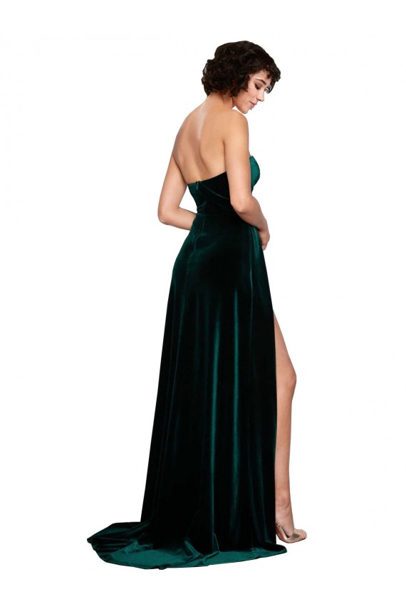 Sweetheart Fluid Velvet Bridesmaid Dress / Prom Dress with High Split Geelong